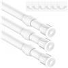 GDEVKHN 3 Pezzi Bacchette Tende a Molla Asta Telescopica Doccia non è Necessario Forare con Staffa per Armadio Libreria Bagno （45-60cm,Bianco)