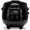 Reishunger Mini Cuociriso Digitale - Vaporiera Multifunzione Nero Fino a 3 Persone con 8 Programmi, Tecnologia a 7 Fasi, 0.6L, Con Display LED e Funzione di Mantenimento del Caldo