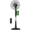 Taylor Swoden Ventilatore a Piantana Silenzioso, 25dB DC Ventilatore con Telecomando, 3258.6m³/h, 28 Velocità, 7 Pale, 40W,12H Timer, Antizanzare, 3 Modalità, Altezza Regolabile, Oscillazione,LED,Nero