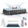 Dardaruga Piscina Fuori Terra 550 x 305 x 132 cm + Scala+ Telo Copertura + Telo Base + Pompa Risparmio Energetico + 2 Cartucce Filtro, BORA BORA