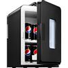 NORTHCLAN Mini Frigo da 15 Litri/21 Lattine, Frigorifero Piccolo con Funzione di Raffreddamento e Riscaldamento, per Casa, Camera da Letto, Ufficio e Viaggio, Modalità Max ed Ec, AC/DC, Nero