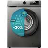 Hisense WF1Q8041BT - Lavatrice a Carica Frontale 8 Kg, 1400 rpm, Classe energetica A-20%, 15 Programmi, Vapore, Display LED, Programma Rapido, Partenza Ritardata, Child Lock, Titanium Metallic