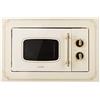 Klarstein Victoria 20 - microonde montabile, design retrò, 20 L, 800 W microone/1000 W griglia, 3 funzioni griglia/microonde combinate, Acciaio inox, Include telaio di montaggio, avorio
