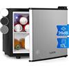 Klarstein Geheimversteck - Minibar, Mini Frigo, Mini Frigorifero per Snack e Bevande, solo 26 dB, Ripiano Estraibile, Regolazione della Temperatura senza Intervalli Predefiniti, 17 L, Argento