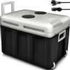 tillvex Frigorifero elettrico Portatile da 40L con rotelle | Mini-frigorifero campeggio da 230 V e 12 V per auto, camion, barca o camper | rinfresca e riscalda | modalità ECO (Antracite)