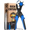 ToolTopia Pinza fustellatrice per cinturini orologi [SET COMPLETO] | Macchina per buchi cintura in pelle, carta, stoffa, Biothane e altro. Macchinetta buca cinture, perforatore con leva di comfort