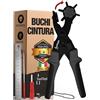 ToolTopia Pinza fustellatrice per cinturini orologi [SET COMPLETO] | Macchina per buchi cintura in pelle, carta, stoffa, Biothane e altro. Macchinetta buca cinture, perforatore con leva di comfort