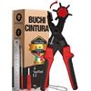 ToolTopia Pinza fustellatrice per cinturini orologi [SET COMPLETO] | Macchina per buchi cintura in pelle, carta, stoffa, Biothane e altro. Macchinetta buca cinture, perforatore con leva di comfort