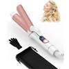 UKLISS 25mm Ferro Arricciacapelli Professionale, Ferro Capelli Mini Piastra in Ceramica, Piastra Arricciacapelli per Capelli Corti e Lunghi, Arriccia Capelli 5 Temperature Regolabili, Display LCD(Bianco)