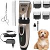 Nobleza - Tosatrice per Cani Kit Tosatrice per Cani Professionale Ricaricabile Grooming Clipper per Peli Spessi, Lunghi e Ricci, 2 Velocità Regolabili, Forbici e Pettine