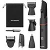 MAXGROOM 4 in 1 Kit Rasoio Elettrico Corpo Uomo, Depilatore Ricaricabile per Taglia Parti Intime, Capelli, Peli Naso, Impermeabile IPX6 con Uso Umido e Asciutto e Display a LED