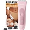 MANSPOT Depilatore Corpo Donna, Rasoio Elettrico Donna con 3 Protezioni e Testine in Ceramica Sostituibili, Epilatore Elettrico Impermeabile, Rasoio Intimo (Rosa)
