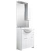 Deftrans Domodomo - Lavabo con Specchio Salvaspazio a Terra, LED - Set Mobili da Bagno Moderni - Elegante Design Bianco 105x80x48 cm