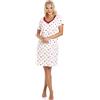 Camille - Morbida camicia da notte in cotone, estiva, stampata Orso polare avorio. 38/40 IT