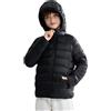 maoo garden Bambina Bambino Inverno Giacca Soffice Bambini Piumino Leggero Imballabile Cappotto Resistente all'acqua Nero 128