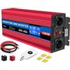 ETREPOW 4000w Inverter auto 24v 220v Onda Sinusoidale Pura Con Telecomando | Trasformatore Con LCD, Picco 8000W, prot: sovracc, corto, surrisc, sovra/sottotens. Per campeggio, solare，Elettrodomestici