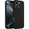 Captor Cover iPhone 16 Pro Custodia Colorata in Silicone Liquido, Antiurto, Bordo Rialzato per Schermo e Protezione Fotocamera, Morbida Con Microfibra Interna per iPhone 16 Pro Cover (Nero)