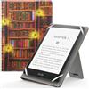MoKo Custodia Cover Universale Compatibile con E-Lettore Kindle/Kobo/Voyaga/Lenovo/Sony/Tolino da 6, 6,8 e 7, in Pelle PU con Chiusura di Elastico, Doppio Supporto e Manico, Libreria Retrò