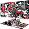 LeKuni Tappetino per mouse da gioco, XXL, 900 x 400 mm, con cuciture sui bordi, sotto mano scrivania, accessorio per scrivania, base in gomma antiscivolo, superficie (superficie rossa)