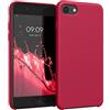 kwmobile Cover per Apple iPhone SE (2022/2020) / iPhone 8/7 Custodia - Back Case per Smartphone in Silicone TPU - Protezione Gommata - red cherry
