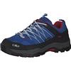 CMP Kids Rigel Low Trekking Shoes Kids Wp, Scarpe da trekking Unisex - Bambini e ragazzi, Cobalto-Stone-Fire, 40 EU