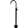 BiaoTeng Miscelatore a Terra Vasca da Bagno Ottone Caldo e Freddo Rubinetto Vasca da Bagno Freestanding Freestanding Rubinetti per Vasca Nero