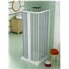 GRANISUD Box Doccia in PVC 3 lati 70x80x70 cm H 185 cm mod. SAMIRA, Bianco, cabina doccia con apertura frontale centrale due ante a soffietto, riducibile