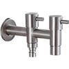 HPHPH Rubinetto Lavello Cucina, Rubinetto da giardino esterno con doppia valvola a doppia maniglia in acciaio inossidabile 304, rubinetto for lavatrice, rubinetto for WC con rubinetto, Fregadero de cocina/