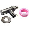 UTTASU Set di rubinetti a doppio comando in acciaio inox per lavatrice, salvaspazio, interfaccia G3/4 (grigio)