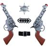 P'TIT CLOWN - ref.12442 - Set Cowboy - 2 Revolver da 22 cm, Cintura con Proiettili e Stella. Western Set - Accessorio Travestimento - Perfetto per Carnevale, Feste a Tema, Halloween, Cosplay