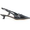 CRISTIN Sandalo A Punta Con Tacco Nero Vernice - Donna - Nero Vernice