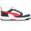 PUMA Rebound V6 Low Sneaker In Ecopelle Bianco Nero Rosso - Uomo - Bianco Nero Rosso