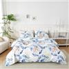 Homebliss Set Lenzuola Una Piazza e Mezza in Microfibre 120x190/200cm, Completo Lenzuola Letto con 1 Federe 50x80 in Stampa, Lenzuola Sopra e Lenzuolo con Angoli, Comfort e Morbidezza, Orchidea Canzone Floreale