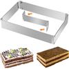 But Oswetf Stampo Rettangolare Torta, Telaio di Cottura Teglia Stampi Coppa Pasta di Acciaio Inox Alta 5 cm, Set di Anelli per Torta Rettangolare Regolabile, Coppapasta Tortiera da Forno per Torte Dessert DIY