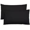 Nada Home Coppia Federe Cuscini Letto 52x82 cm in 100% Puro Cotone - Copricuscini Guanciale Tinta Unita con Pattina Interna Senza Zip o Bottoni - Set 2 Federe Morbide e Resistenti