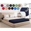 Sesto Senso Lenzuolo con Angoli 180x200 Blu scuro Spugna Frotte 100% Cotone