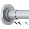 Yeabett Asta per tende estensibile da 48 a 226 cm - Asta telescopica per tende a rete per bagno o finestre - Senza foratura - Antiscivolo - Non arrugginisce - Grigio
