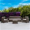 Dmora - Set Salotto da Esterno Venus, Salottino Outdoor, Set da Balcone o Giardino, Composizione Soggiorno per Esterni, Made in Italy, Tortora
