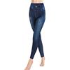 GoVIA Leggings Effetto Denim da Donna Libella, Leggings a Vita Alta con Cintura, Leggings Modellanti alla Moda, Treggings Modellanti Elastici, Pantaloni Streetwear 4162H L/XL