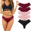 Demegimi Intimo a Perizoma in Pizzo Donna Premium Traslucido Vita Bassa Mutande Perizoma Mutande da Donna Elastica e Traspirante Culotte Sexy Slip 5 Pack Set