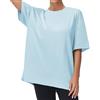 THE GYM PEOPLE T-shirt oversize casual da donna estiva girocollo manica corta allenamento basic tee top, Azzurro chiaro, L