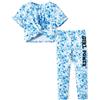 PATPAT Set di Abbigliamento Ragazze Tie Dye, T-shirt Bambina Corta + Pantaloni Vestiti Bambina, Abbigliamento Sportivo, Leggings Sportivi bambina, Completi sportivi, Tempo Libero Estivo 5-12 Anni