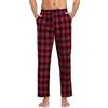 Aseniza pantaloni pigiama uomo in 100% cotone，Pantaloni Casual da uomo classici a quadri con coulisse in tasca（Rosso+nero,M）