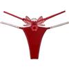 Sekexi Perizoma Sexy da Donna a Forma di Farfalla a Forma di V Perizoma Ricamato Perizoma Floreale Divertente Biancheria Intima (IT, Testo, L, Regular, Regular, 1, Rosso)