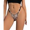 comeondear Perizoma Donna Seducente Hot Leopardato Tanga in Seda di Ghiaccio Perizomi Sexy Vita Bassa Mutande Brasiliana Regolabile Slip Taglie Forti Mini String Intimo Lingerie Sexy Leopardo,XXL