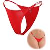 comeondear Perizoma Donna Seducente Slip Brasiliana Mutande Sexy Taglie Forti Mutnadine Vita Bassa con Strass Tanga Thong Panties Mini String Underwear Biancheria Intima Bikini Rosso,S