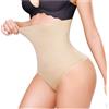 KUMAYES Perizoma Modellante Pancia Piatta Guaina Mutande Contenitiva Donna Vita Alta Intimo Slip Dimagrante Senza Cuciture (Beige, XL-2XL)