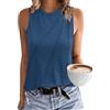 PLOKNRD Maglietta Estiva Senza Maniche da Donna Gilet Casual Girocollo T-Shirt Loose Classico Canotta Top Bianco L