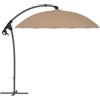 Outsunny Ombrellone a Sbalzo 2.7 m con Base a Croce, Ombrellone da Giardino con Apertura a Manovella e 16 Stecche in Fibra di Vetro, Cachi