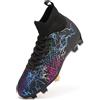 PiDaGlobal Scarpe da Calcio Bambini e Ragazzi Tacchetti da Professionali attività all'aperto Scarpe per Competizioni e Allenamento Scarpe da Calcetto per Adolescenti 37EU Nero